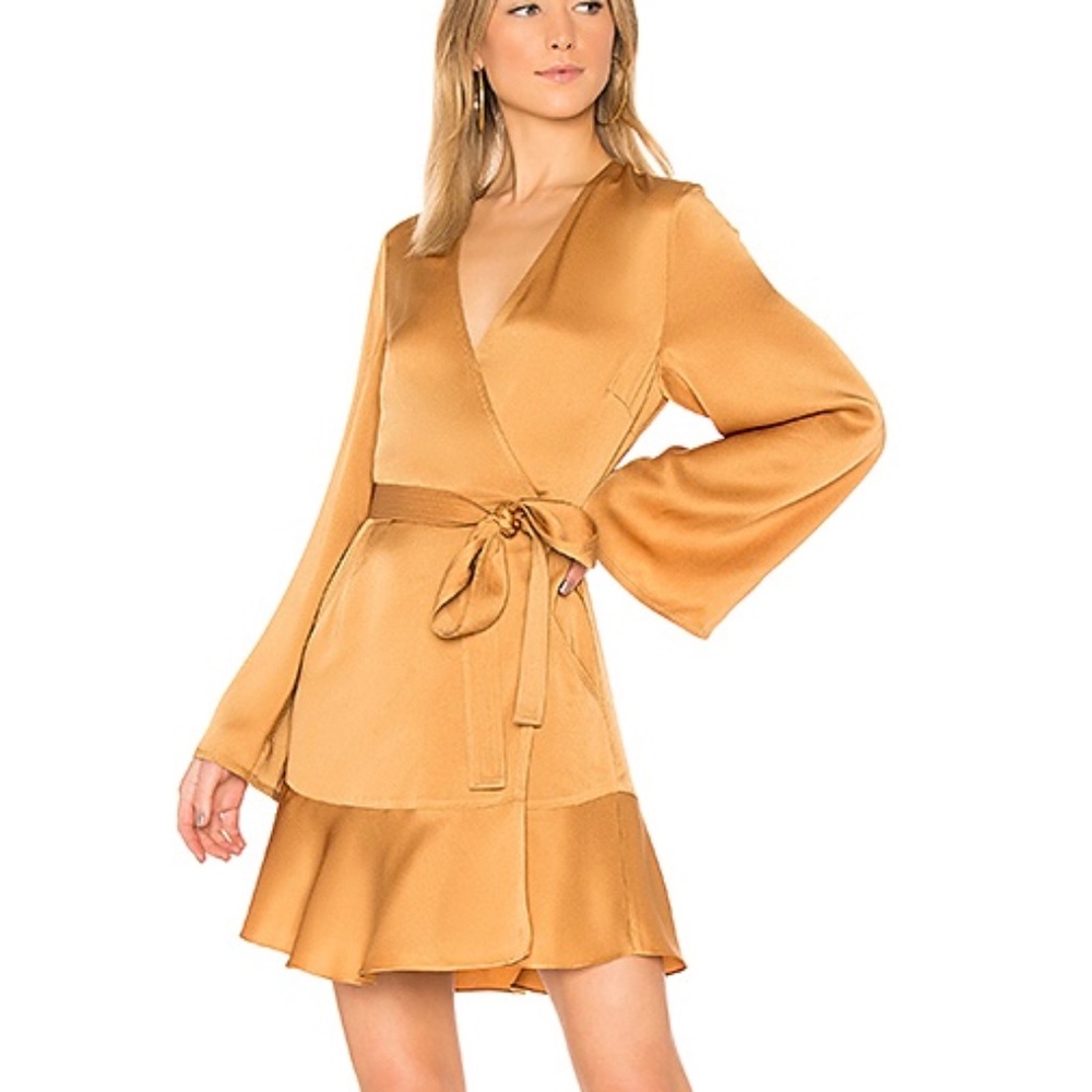 A.L.C. Whitney Wrap Dress Gold Size 2